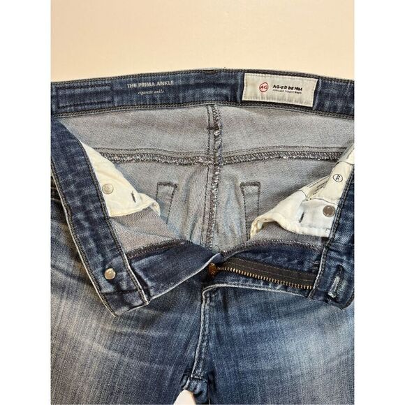 AG Adriano Goldschmied The Prima Ankle Cigarette Jean Medium Blue Wash Size 25R - Picture 2 of 9